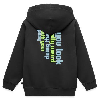 you look really weird - Kids Premium Organic Zip-up Hoodie - black - Back - AI Model Kid Male (0cm)