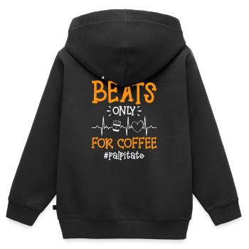Kaffeebohne Müdigkeit Milch und Zucker - Kinder Premium Organic Zip Hoodie - Schwarz - Hinten - AI Model Kid Male (0cm)