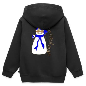 It s cool man - Kinder Premium Organic Zip Hoodie - Schwarz - Hinten - AI Model Kid Male (0cm)