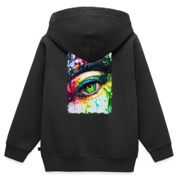 Iris - Kinder Premium Organic Zip Hoodie - Schwarz - Hinten - AI Model Kid Male (0cm)