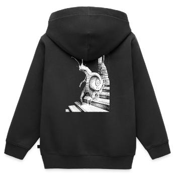 DIE WENDELTREPPEN - Kinder Premium Organic Zip Hoodie - Schwarz - Hinten - AI Model Kid Male (0cm)