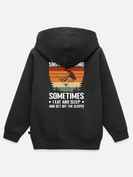 Snowboarding Ski - Kids Premium Organic Zip-up Hoodie - black