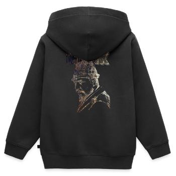 Mönch - Kinder Premium Organic Zip Hoodie - Schwarz - Hinten - AI Model Kid Male (0cm)