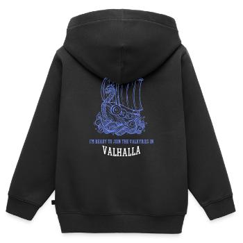 I'm Ready To Join The Valkyries In Valhalla Viking - Kids Premium Organic Zip-up Hoodie - black - Back - AI Model Kid Male (0cm)