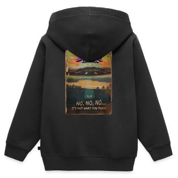 Retro style Magazine Cover SpaceCaptain Issue 1 - Kids Premium Organic Zip-up Hoodie - black - Back - AI Model Kid Male (0cm)