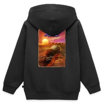 Retro style Magazine Cover SpaceCaptain Issue 5 - Kids Premium Organic Zip-up Hoodie - black - Back - AI Model Kid Male (0cm)