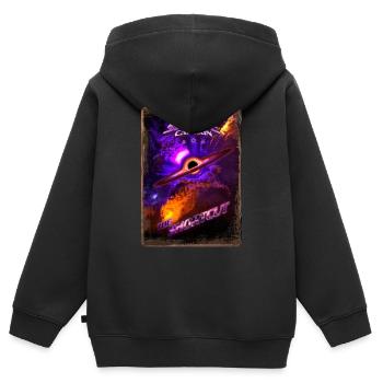 Retro style Magazine Cover SpaceCaptain Issue 9 - Kids Premium Organic Zip-up Hoodie - black - Back - AI Model Kid Male (0cm)