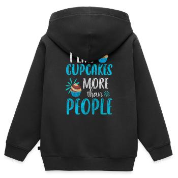 Konditorei Bäcker Backen Süßigkeiten - Kinder Premium Organic Zip Hoodie - Schwarz - Hinten - AI Model Kid Male (0cm)