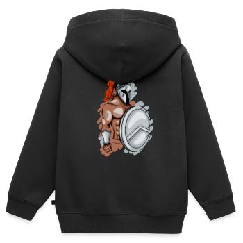 Spartans - Kids Premium Organic Zip-up Hoodie - black - Back - AI Model Kid Male (0cm)