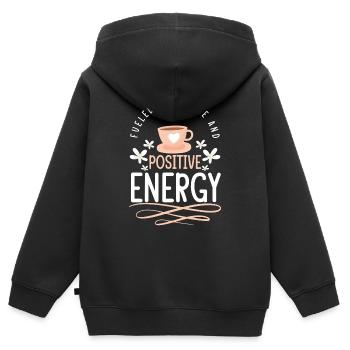 Positive Mantra Strong - Kids Premium Organic Zip-up Hoodie - black - Back - AI Model Kid Male (0cm)