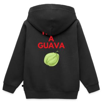 HUG A GUAVA - Kids Premium Organic Zip-up Hoodie - black - Back - AI Model Kid Male (0cm)