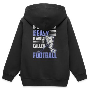 Eishockey Eishockeyschläger Schlittschuhe - Kinder Premium Organic Zip Hoodie - Schwarz - Hinten - AI Model Kid Male (0cm)