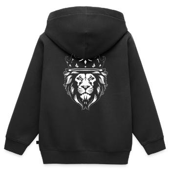 Löwe Löwenkopf Raubtier - Kinder Premium Organic Zip Hoodie - Schwarz - Hinten - AI Model Kid Male (0cm)