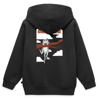 Hang in there 04 - Kinder Premium Organic Zip Hoodie - Schwarz - Hinten - AI Model Kid Male (0cm)