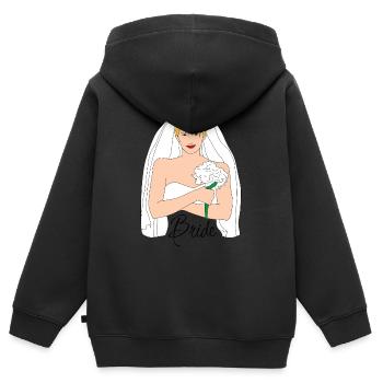bride blond 1 - Kinder Premium Organic Zip Hoodie - Schwarz - Hinten - AI Model Kid Male (0cm)