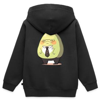 Avocat de bureau - Sweat Premium à capuche zippé enfant bio - noir - Dos - AI Model Kid Male (0cm)
