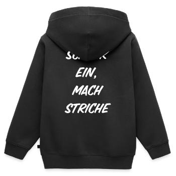Schenk ein, mach Striche - Kinder Premium Organic Zip Hoodie - Schwarz - Hinten - AI Model Kid Male (0cm)