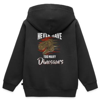 Dino Raptor - Sweat Premium à capuche zippé enfant bio - noir - Dos - AI Model Kid Male (0cm)