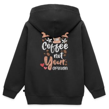 Morgenmuffel Espresso Motivation - Kinder Premium Organic Zip Hoodie - Schwarz - Hinten - AI Model Kid Male (0cm)