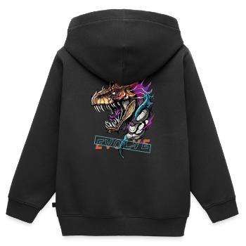Evolution des Drachen brüllen - Kinder Premium Organic Zip Hoodie - Schwarz - Hinten - AI Model Kid Male (0cm)