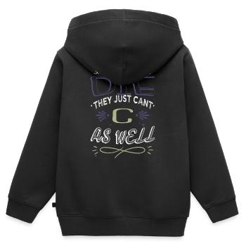 Cadeau Gamer Glitch Analyst Crypter le code de piratage - Sweat Premium à capuche zippé enfant bio - noir - Dos - AI Model Kid Male (0cm)