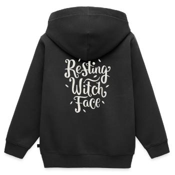 Resting Witch Face - Kids Premium Organic Zip-up Hoodie - black - Back - AI Model Kid Male (0cm)