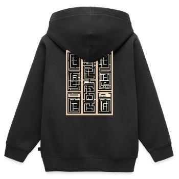 Mein Design - Kinder Premium Organic Zip Hoodie - Schwarz - Hinten - AI Model Kid Male (0cm)