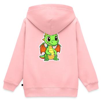 Niedlicher Drache - Kinder Premium Organic Zip Hoodie - Rosa - Hinten - AI Model Kid Female (0cm)