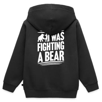 Je me battais contre une chirurgie d’ours Blessure au bras cassé - Sweat Premium à capuche zippé enfant bio - noir - Dos - AI Model Kid Male (0cm)