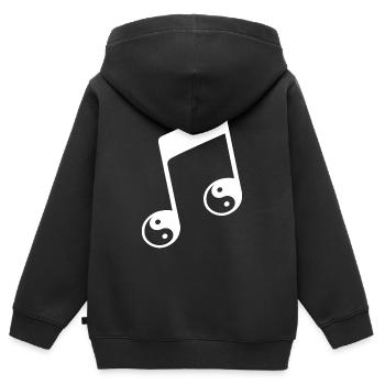 Musikalische Note - Kinder Premium Organic Zip Hoodie - Schwarz - Hinten - AI Model Kid Male (0cm)