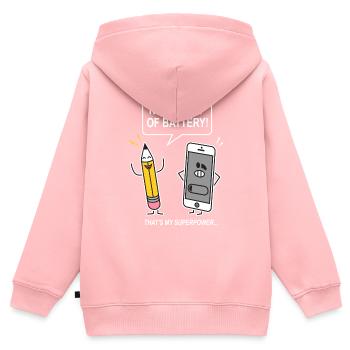 drôle humour sarcasme smartphon - Sweat Premium à capuche zippé enfant bio - rose - Dos - AI Model Kid Female (0cm)