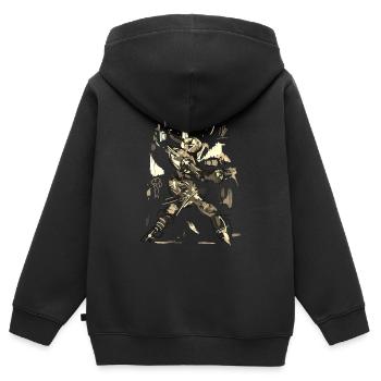 abstrakt - Kinder Premium Organic Zip Hoodie - Schwarz - Hinten - AI Model Kid Male (0cm)