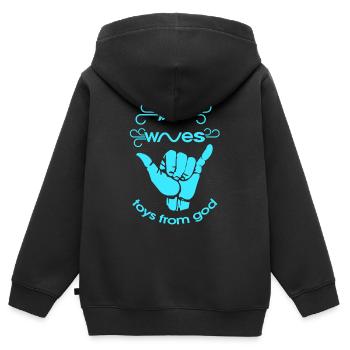 Jouets Waves de Dieu - Sweat Premium à capuche zippé enfant bio - noir - Dos - AI Model Kid Male (0cm)