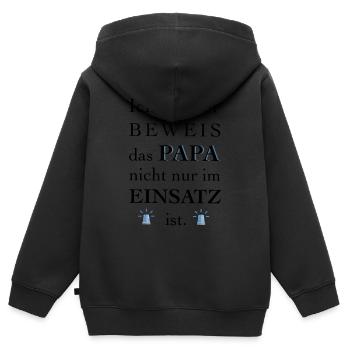 Papa unser Held 🚨 - Kinder Premium Organic Zip Hoodie - Schwarz - Hinten - AI Model Kid Male (0cm)