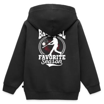 Le baseball est mon amateur de softball préféré - Sweat Premium à capuche zippé enfant bio - noir - Dos - AI Model Kid Male (0cm)