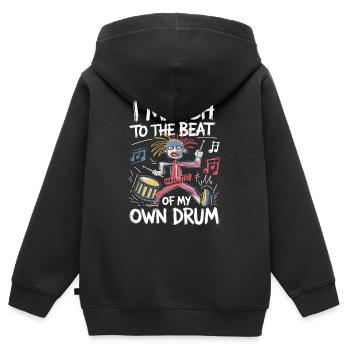 Dein eigener musikalischer Takt - Kinder Premium Organic Zip Hoodie - Schwarz - Hinten - AI Model Kid Male (0cm)