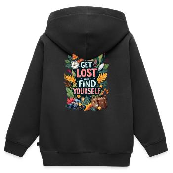 Get Lost - Kids Premium Organic Zip-up Hoodie - black - Back - AI Model Kid Male (0cm)