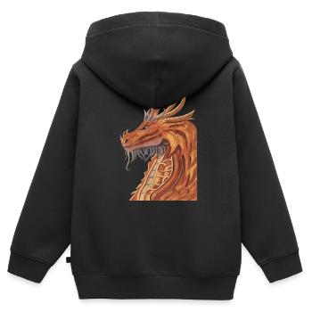 Dragon - Kinder Premium Organic Zip Hoodie - Schwarz - Hinten - AI Model Kid Male (0cm)
