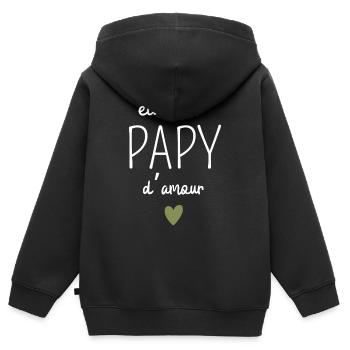Elected super grandpa of love - Kids Premium Organic Zip-up Hoodie - black - Back - AI Model Kid Male (0cm)