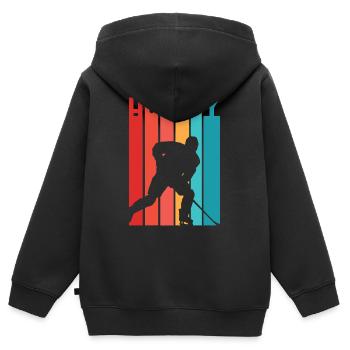 Hockey 2 Tshirts PR t-shirt - Sweat Premium à capuche zippé enfant bio - noir - Dos - AI Model Kid Male (0cm)