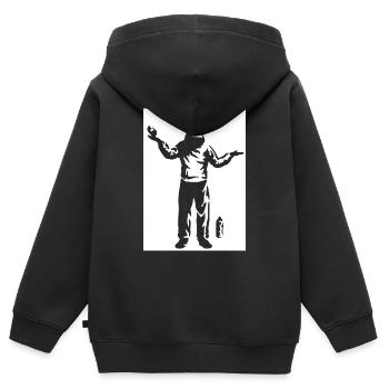 Pulvérisateur - Sweat Premium à capuche zippé enfant bio - noir - Dos - AI Model Kid Male (0cm)