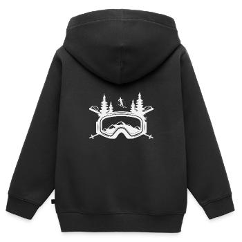 Skibrille - Wintersport Skipiste Urlaub Skifahrer - Kinder Premium Organic Zip Hoodie - Schwarz - Hinten - AI Model Kid Male (0cm)