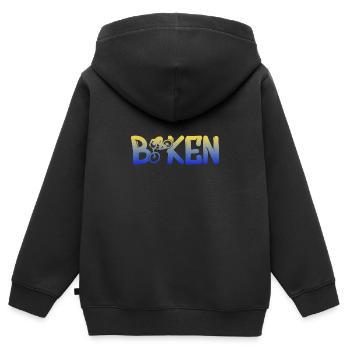 biken - Kinder Premium Organic Zip Hoodie - Schwarz - Hinten - AI Model Kid Male (0cm)