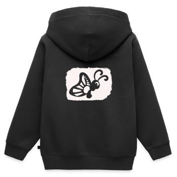 lustiger Schmetterling - Naturschutz Umwelt Klima - Kinder Premium Organic Zip Hoodie - Schwarz - Hinten - AI Model Kid Male (0cm)