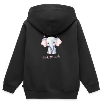 Mammouth Mommoth éléphant âge de glace Dino fans - Sweat Premium à capuche zippé enfant bio - noir - Dos - AI Model Kid Male (0cm)