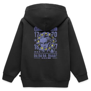 Beethoven Europa Design - Kinder Premium Organic Zip Hoodie - Schwarz - Hinten - AI Model Kid Male (0cm)