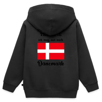 Therapie Dänemark Geschenk Nord Spruch - Kinder Premium Organic Zip Hoodie - Schwarz - Hinten - AI Model Kid Male (0cm)