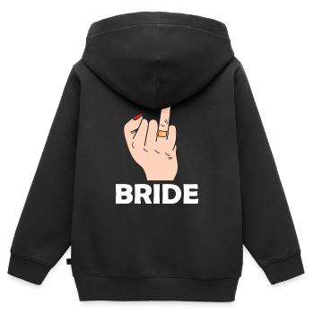 Mariage mariage majeur mariage - Sweat Premium à capuche zippé enfant bio - noir - Dos - AI Model Kid Male (0cm)