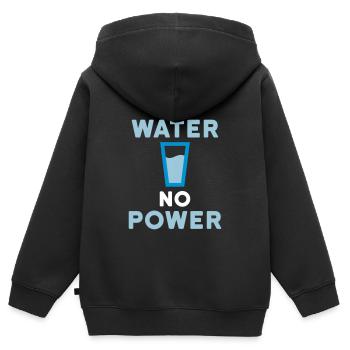 Pas d’eau pas d’électricité (boire du verre avec de l’eau) - Sweat Premium à capuche zippé enfant bio - noir - Dos - AI Model Kid Male (0cm)