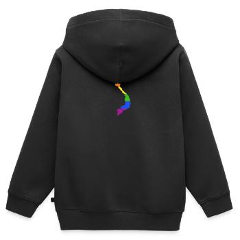 Vietnam Regenbogenflagge für LGTBQ-Vietnamesen - Kinder Premium Organic Zip Hoodie - Schwarz - Hinten - AI Model Kid Male (0cm)